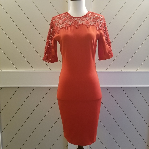 Zara Red Lace Dress XS - Picture 7 of 13
